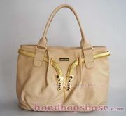 Jimmy Choo 1221 Beige Genuine Leather Shoulder Bag 