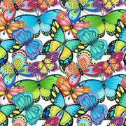 Cotton Fabrics - Butterfly - White - Paradise Falls